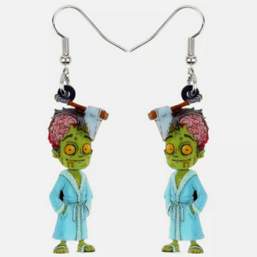Bathrobe Zombie Earrings